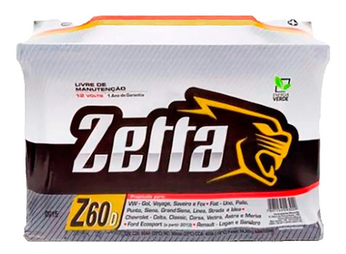 Bateria Zetta Fabricada Pela Moura 1 Ano De Garantia Direito