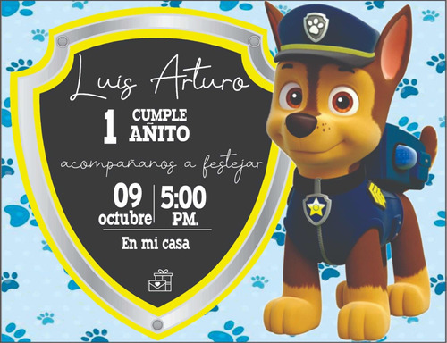 Invitacion Digital Paw Patrol