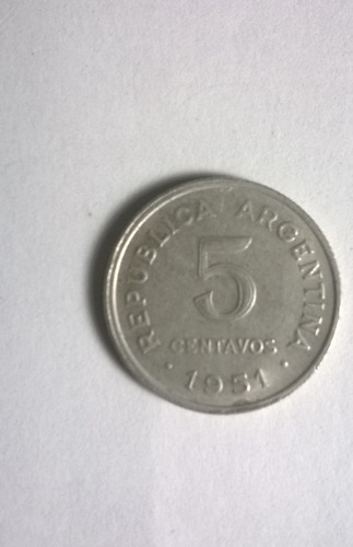 Moneda De 5 Centavos De 1951, Argentina