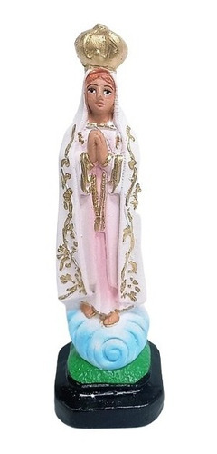 Linda Imagem Nossa Senhora De Fatima Em Gesso Com 20cm - Zp7