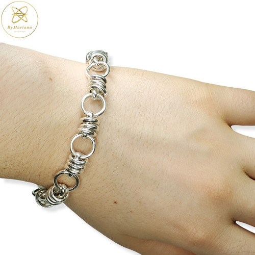 Imagen 3 de 7 de Pulsera Plata Argollas Redondas Chicas Y Grandes