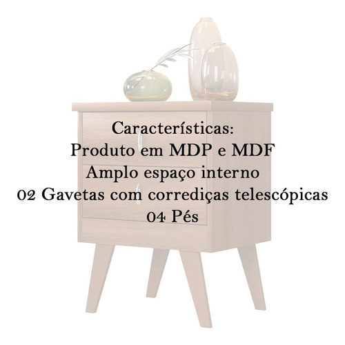 Imagem 3 de 6 de Kit 2 Mesa Cabeceira Retro Suspenso Madeira Quarto Cor Mel