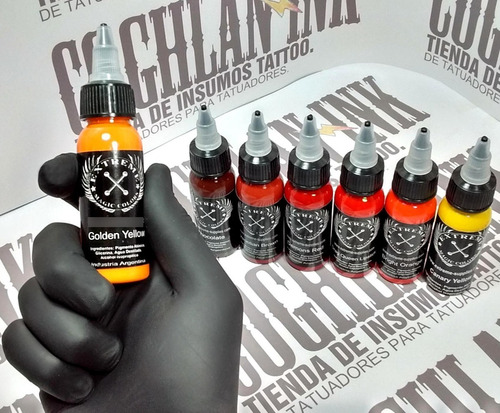 Imagen 4 de 7 de Tinta Tattoo Extreme Gama Color Nº4 X 1oz Tatuajes Tatuar