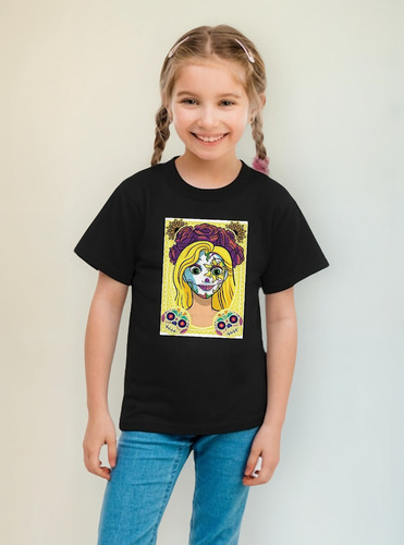 Playera Princesa Rapunzel Disney Catrina Día De Muerto Niños
