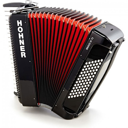 Hohner Acordeón Bravo Iii 72 Bajos Y 5 Registros Negro
