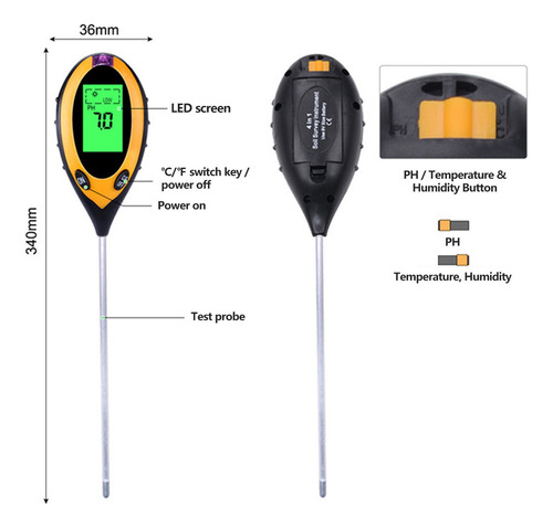Detector De Nutrientes Del Suelo Luz/temperatura/humedad/ph