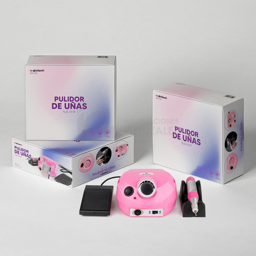 Pulidor De Uñas Divitech® Drill Esmeril Para Manicure Y Pedicure Ideal Para Acrílico Esmalte En Gel 35000 Rpm 30w. Color Rosa