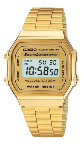 Imagen 1 de 7 de Reloj Casio Vintage A168wg-9 Acero Inoxidable Dorado