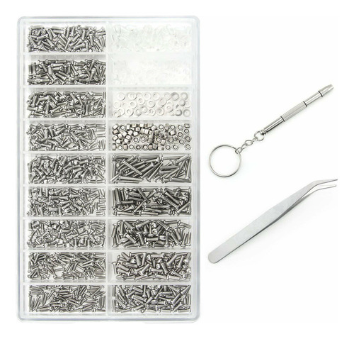 Kit Reparación Tornillos Gafas 1000pcs Acero Inoxidable