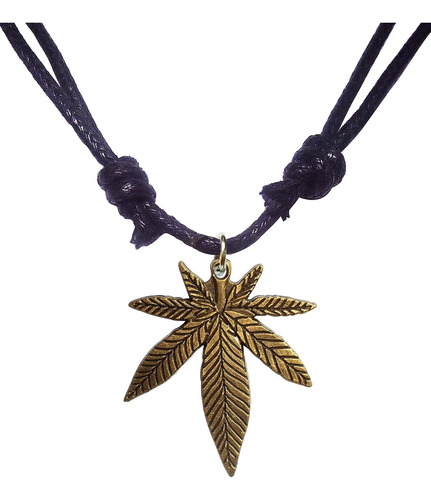 Bijoux De Ja Bronce Antiguo Pot Leaf Weed Pendant Collar De