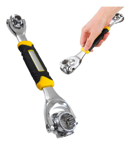 Chave Tigre Universal 48 Em 1 C/ 8 Bocas Ferramenta Completa Cor Chave Multiuso Multifuncional Prateada