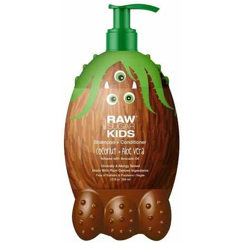 Raw Sugar Kids' 2-in-1 Shampoo + Acondicionador, Coconut