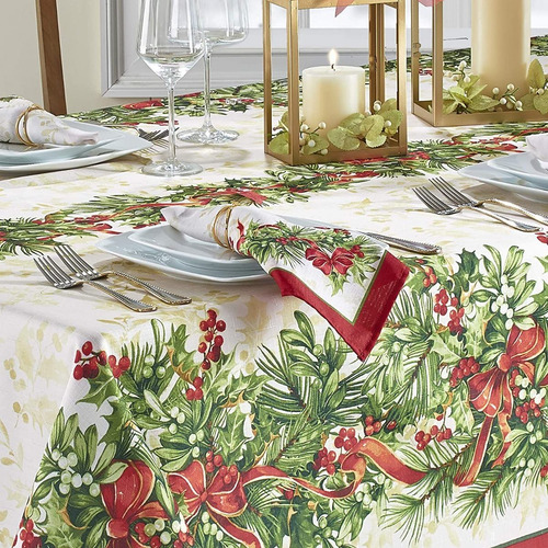Imagen 2 de 4 de Mantel Mesa Navideño Fin Año Rectangular Elrene Home 152x305