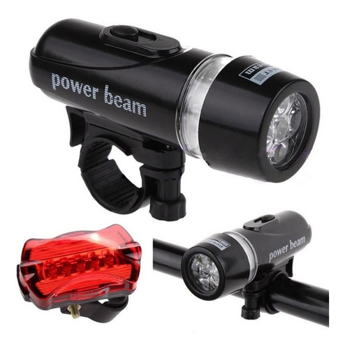 Luces Led Bicicleta Trasera Delantera 5 Led Luz Power Beam