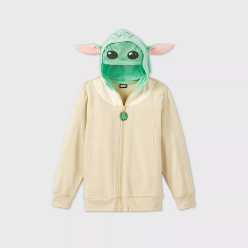 Chamarra Hoodie Star Wars Mandalorian Baby Yoda 6-7 Años Imp