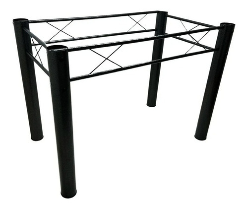 Estrutura Base Mesa Jantar Pedra Granito Vidro Até 1,20x80 Cor Preto