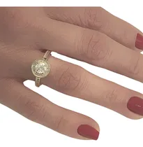 Comprar Anel Solitário De Zircônia Folheado A Ouro 18k Feminino 256