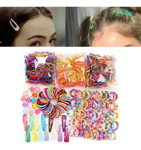 780pcs Mini Ligas Para Cabello Elásticas Dama Accesorios