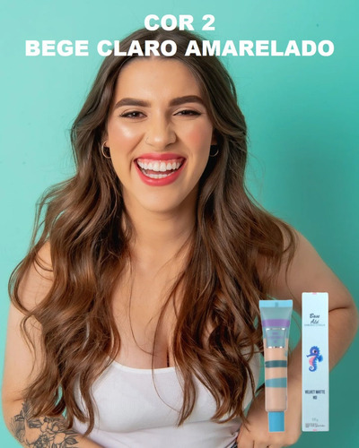 Base Hasta El Fondo Del Agua Velvet Matte Maria Margarida 02 30g Tono 02 - Beige Claro Amarillento
