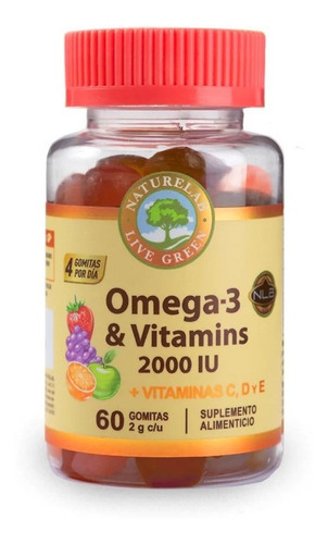 Omega 3 Vitamins 2000 Ui Naturelab 60 Gomitas Vitamina C D E Sabor Frutal