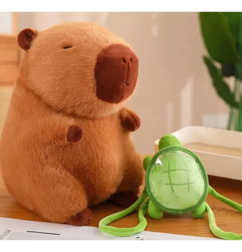 Zzc Peluche Capibara Con Mochila Grande 25cm Suave Tierno