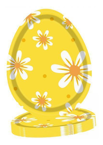 2 X 8 Piezas Platos De Pascua Vajilla Huevos Amarillos