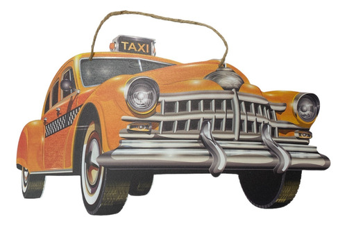 Placa Poster Decorativa Metálica Estilo Vintage Taxi