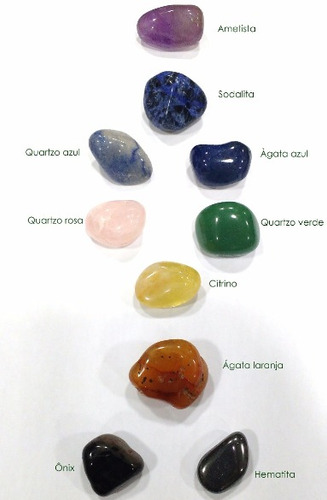Imagem 2 de 2 de Kit 10 Pedras Dos Chacras Semipreciosas Naturais P/ Terapia