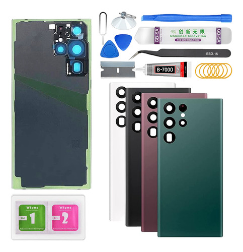 Tapa Trasera Para Samsung Galaxy S22 Ultra Sm-s908 Con Cristal Cámara