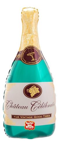 Balão Metalizado - Garrafa Espumante - Champagne - Ano
