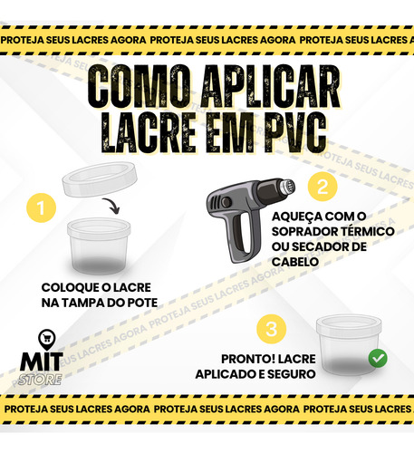 300 Lacres Termoencolhível Para Potes 157mm X 30mm Cristal
