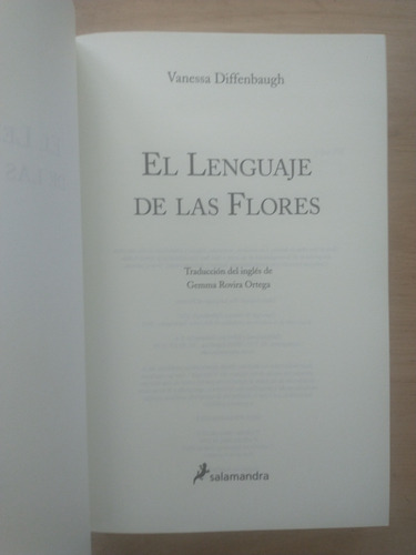 El Lenguaje De Las Flores - Vanessa Diffenbaugh (Usado)