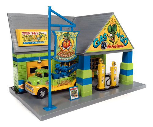 Diorama Rat Fink Garage And Tow Truck 1/32 Auto World