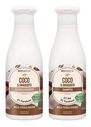 Shampoo Y Acondicionador Vegano Coco Y Amaranto