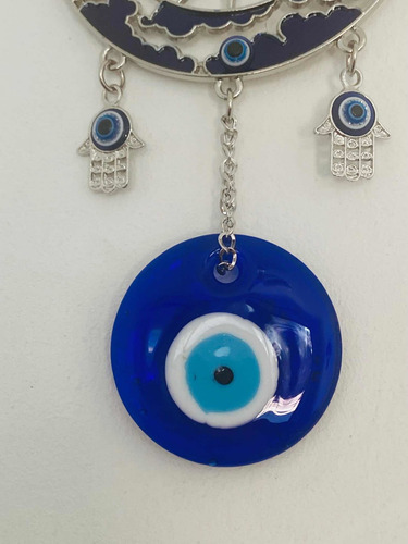 Imagen 4 de 6 de Adorno Pared Sol Y Luna Con Manos De Fátima Y Ojo Turco