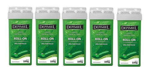 Kit 5 Cera Depilatória Depimiel Roll-on Alta Aderência 100g