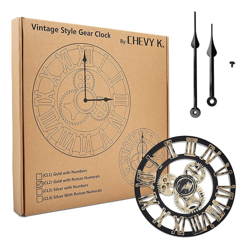 Reloj De Pared Redondo Vintage Antiguo De 16  , Diseño De En