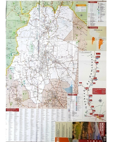 Imagem 2 de 3 de Mapa Rodoviário E Turístico Impresso Noroeste Argentino