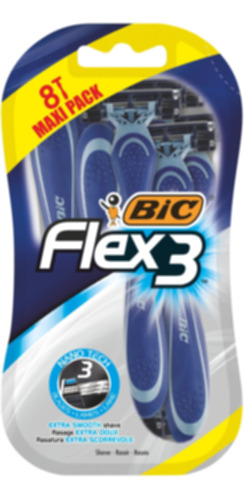 Bic Flex 3 Comfort - Maquinillas De Afeitar Para Hombre, Paq