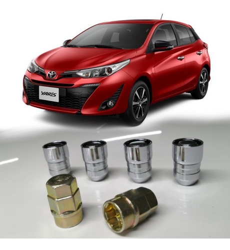 Set 4 Tuercas De Seguridad Toyota Yaris 2012-2021 2 Llaves
