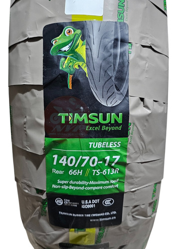 Llanta Timsun 140/70-17 Ts-613r Trasera Tubeless Sin Cámara