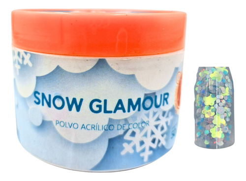 Polvo Acrílico De Color Para Uñas 2oz, Mc Nails, A Elegir. Color Snow Glamour