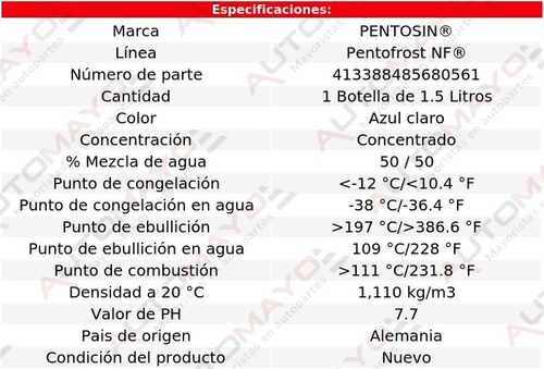 Anticongelante Azul Claro 1.5 Lts E320 V6 3.0l 07-09