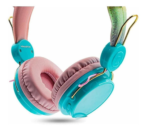 Auriculares unicornio para mujer, color rosa ya claro, color azul