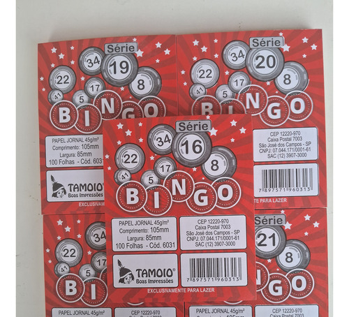 1.500 Mini Cartelas De Bingo Tamoio