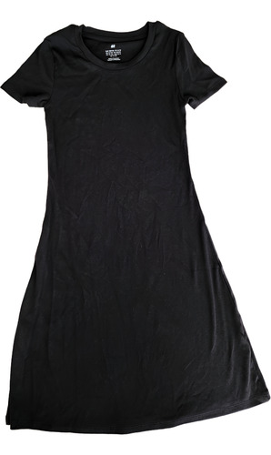 Vestido Negro Basico H&m Us 16/18 De 12 A 14 Años Nena