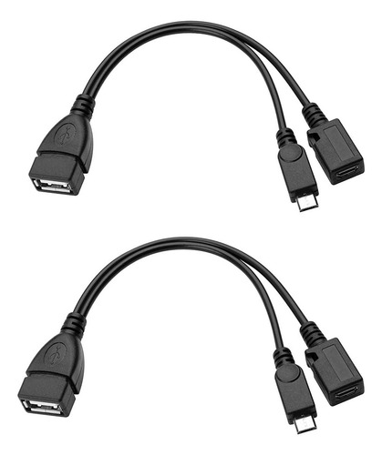 2 Cables Para Tv Stick Micro Usb Macho A Usb Hembra