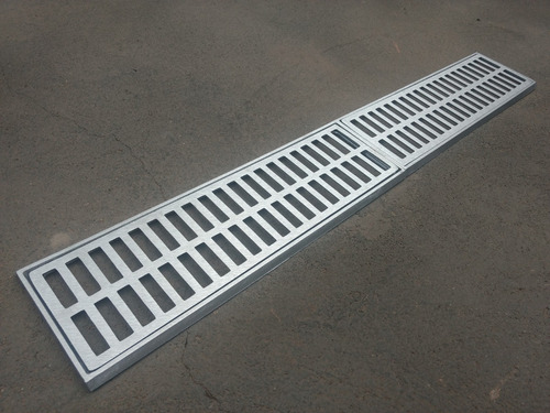 Ralo Linear 15x100cm Grelha Aluminio Coleta Agua Pluvial