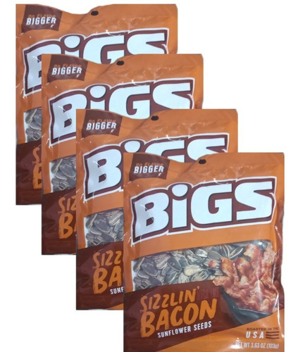 4x Bigs Do Flavor Bigger Sizzlin Bacon Sunflower Seeds Botan