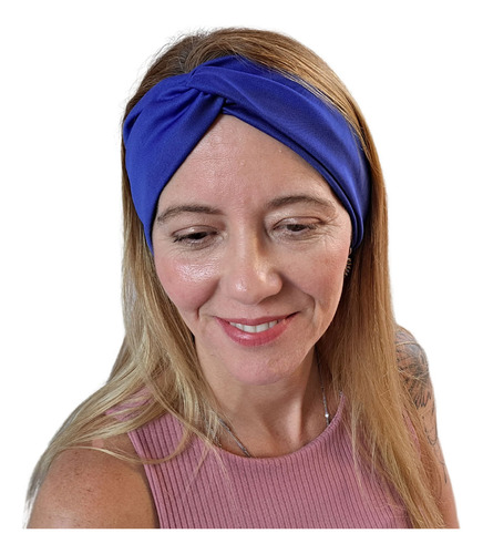 Kit 3 Faixa De Cabelo Headband Modelo Turbante Cores Cor Azul Royal